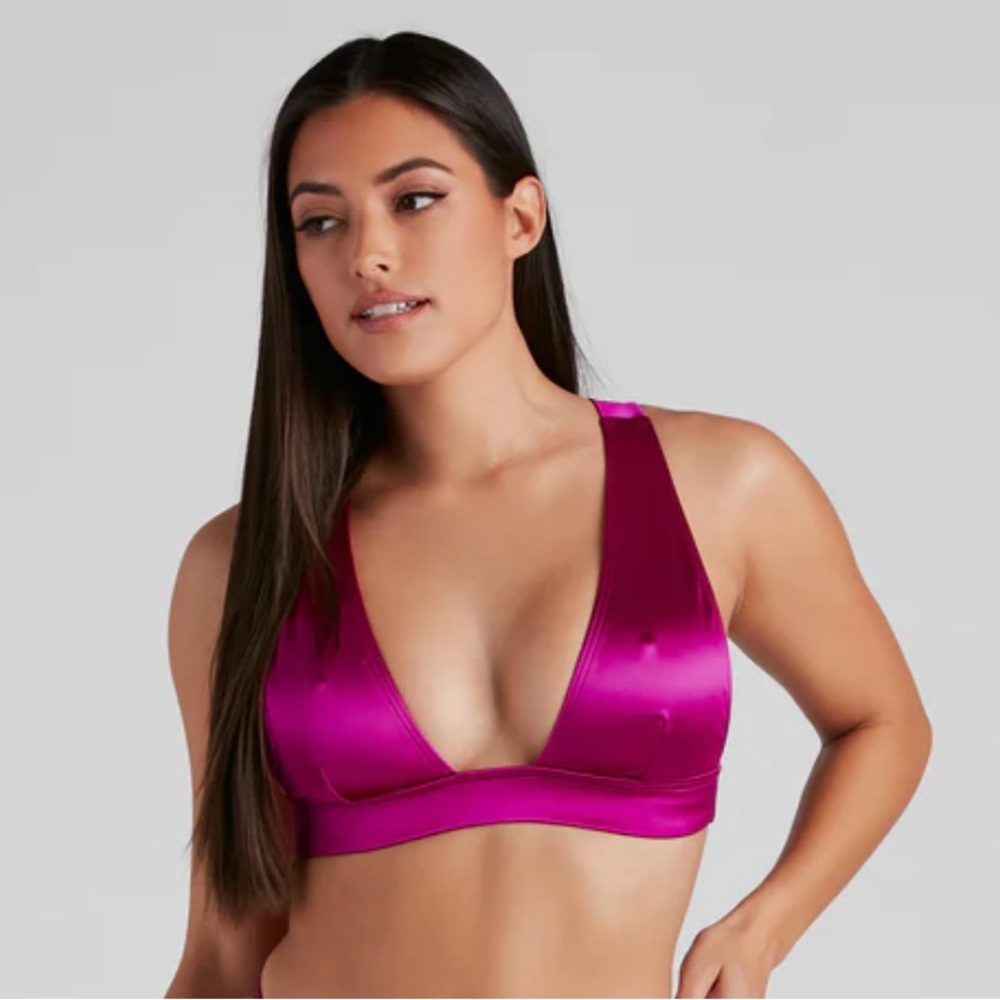 NWT Metallic Bikini Top